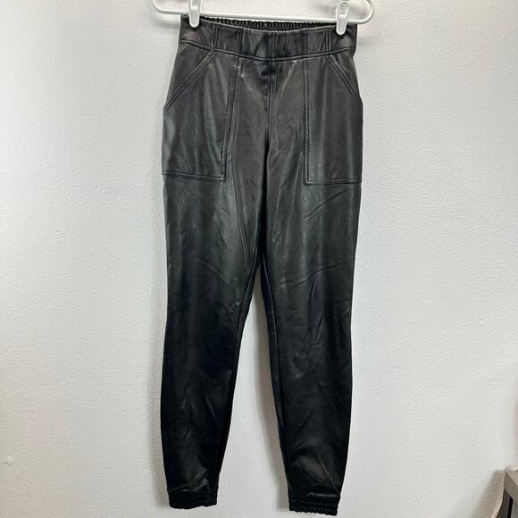 Spanx Leather-Like Joggers Faux Leather Jogger Black Small - Picture 2 of 14